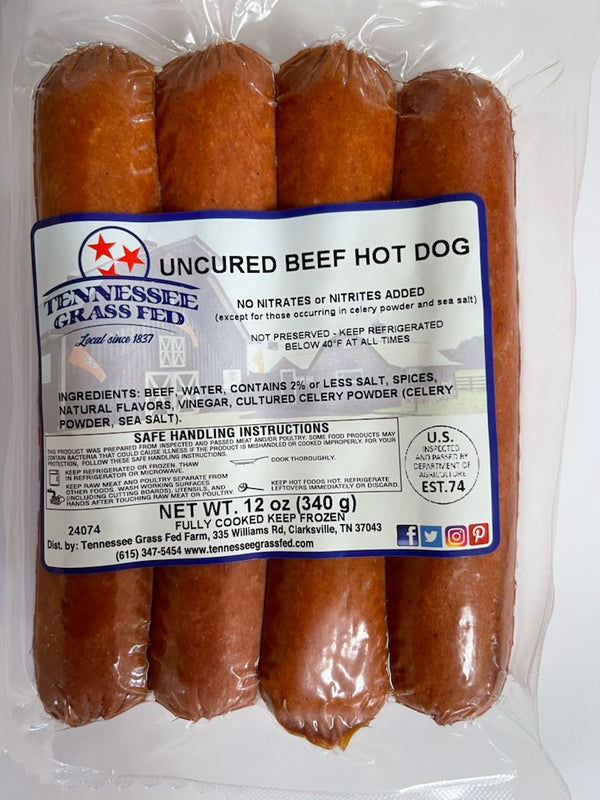 Uncured All Beef Hot Dogs (No Sugar Added!)