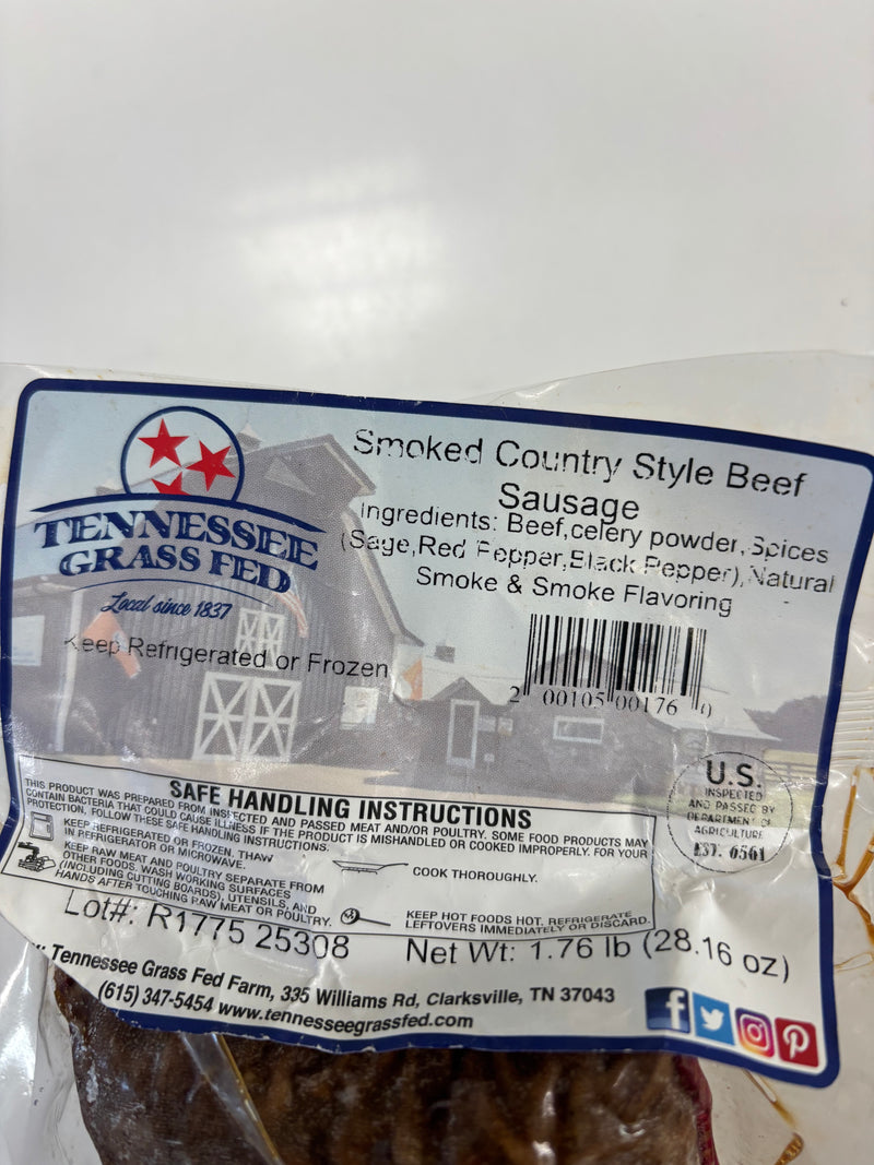 Homestyle Country Smoked Beef Sausage(No Nitrate, No Sugar)
